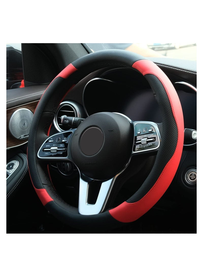 SYOSI Car Steering Wheel Cover, Microfibre Leather Auto Car Steering Wheel Cover, Anti Slip 15" Breathable Microfiber Leather Universal Fit for Most Cars, for All Seasons, Ergonomic Comfort Grip Cover - Image 3