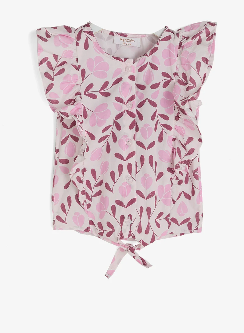 ريبلز مع نمشي Girls Floral Printed Co-ord Sets