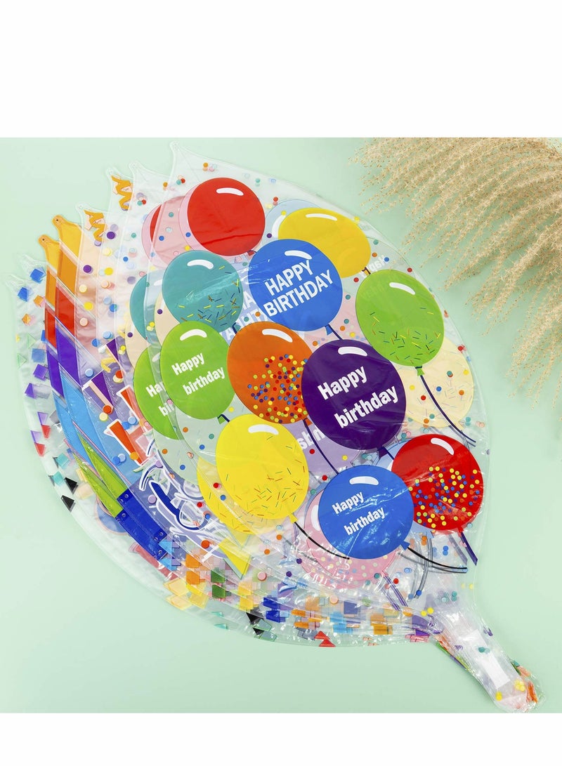 Zikra 12 Pieces Large Happy Birthday Colorful 4D Balloons, 22 Inch Round Shaped Mylar Balloon for Birthday Party Baby Shower Rainbow Multicolor Birthday Parties Decorations Supplies, 4 Patterns - Image 4