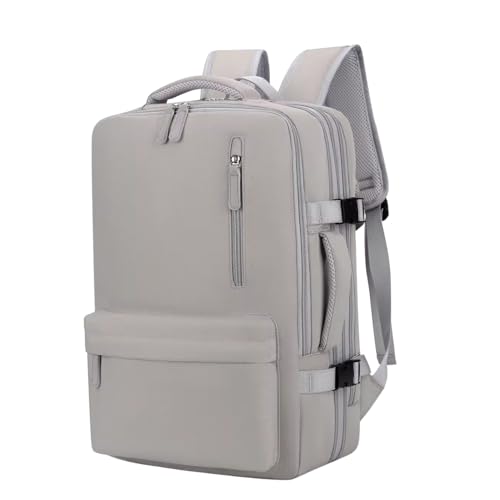 TOURTIER Expandable Laptop Backpack with USB Charging Port, 15.6-Inch Travel & College Bag for Men & Women (GREY) - Image 1