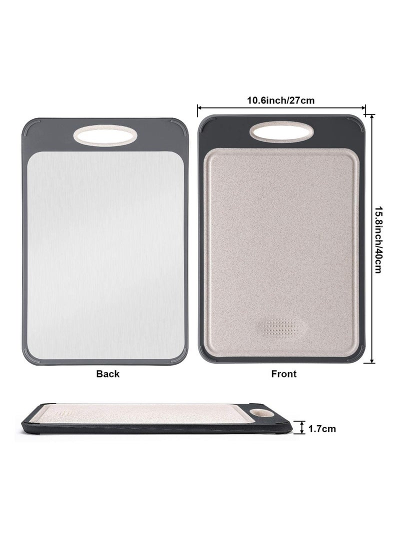 Cuken - Cutting Board, Food, Grade Rice Husk Fiber Chopping Board with Wheat Straw Pp, Double-Side Using, Easy - Image 1