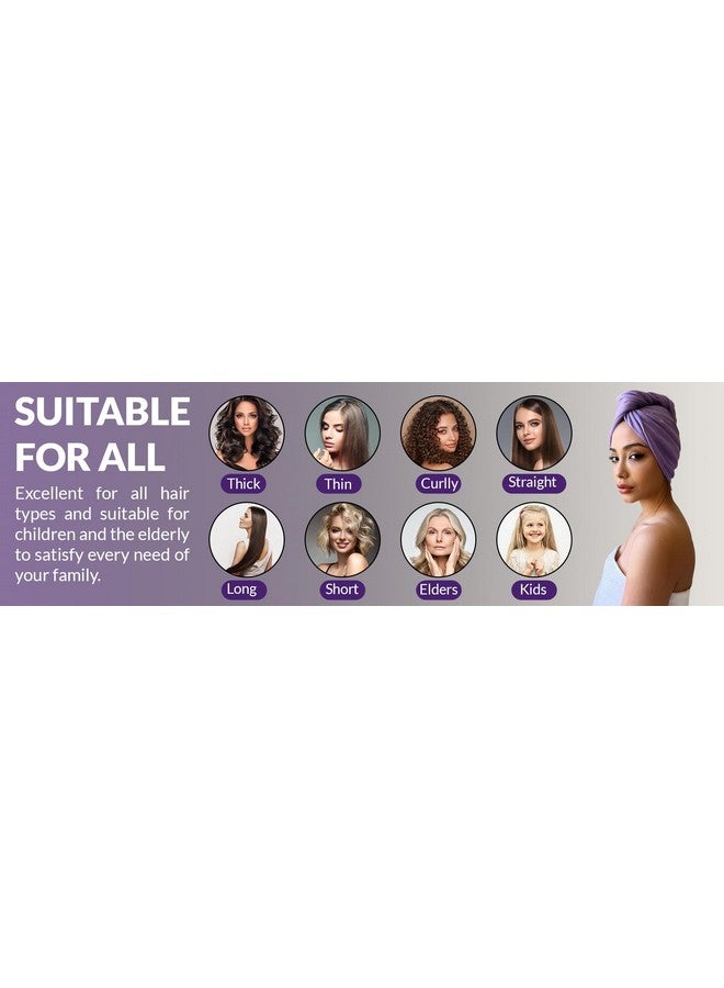 Radiant Queen Radiant Queen -100% Cotton T-Shirt Hair Towel (Violet)+ Reduce Breakage, Frizz & Tangles + Perfect for Plopping and Curly Hair Care + Zero Microfiber + Soft + Turban Hair Wrap - Image 5