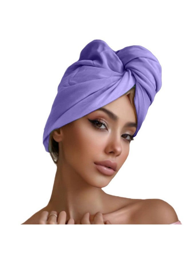 Radiant Queen Radiant Queen -100% Cotton T-Shirt Hair Towel (Violet)+ Reduce Breakage, Frizz & Tangles + Perfect for Plopping and Curly Hair Care + Zero Microfiber + Soft + Turban Hair Wrap - Image 1