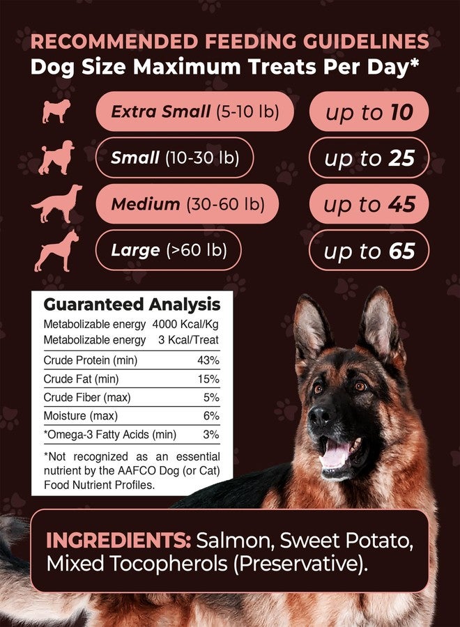 مكافآت Pup Choice Wild Catch - مكافآت سمك السلمون المجفف بالتجميد والبطاطا الحلوة للكلاب - بروتين واحد، 43% بروتين، 3% أوميغا 3 - مكافآت تدريب خام ومكملات للوجبات - خالية من الحبوب - 5.5 أونصة (300 قطعة) - Image 4