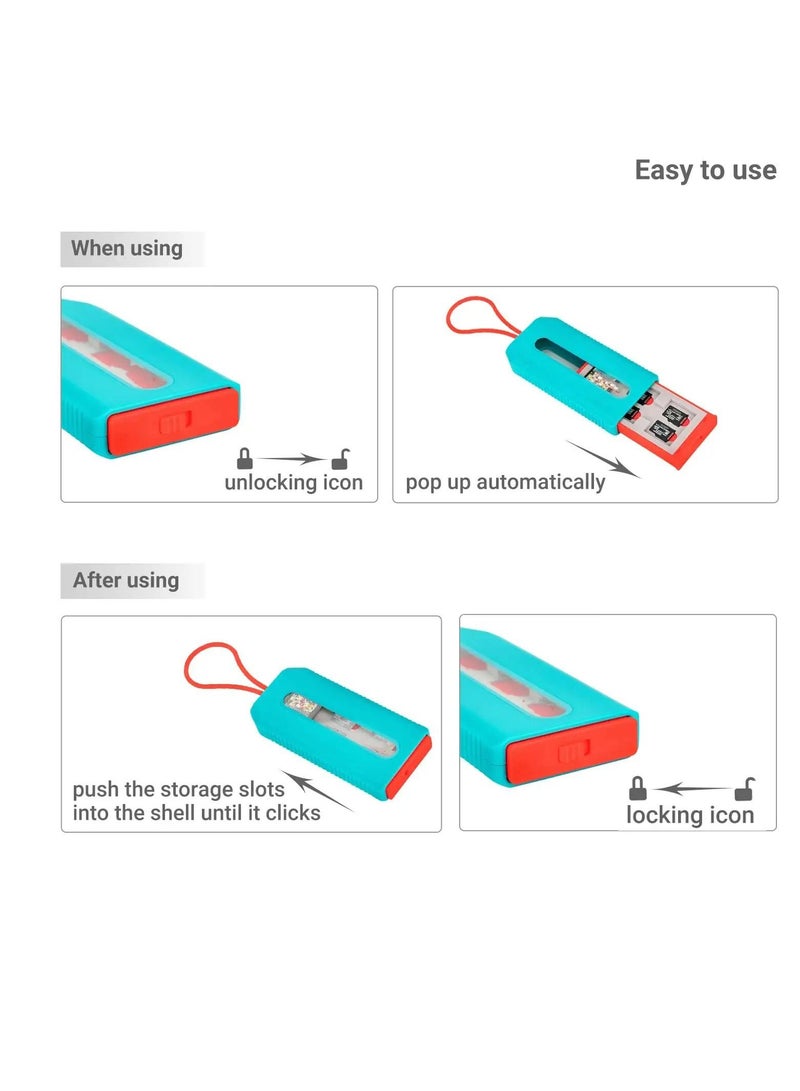 Y&D (NOT FIT SD Card) Switch Game Card Case for 6 Nintendo Games and 12 Micro Cards, Water-Resistant Anti-Shock Box, Portable Storage Holder ​for or PS Vita  - Image 4