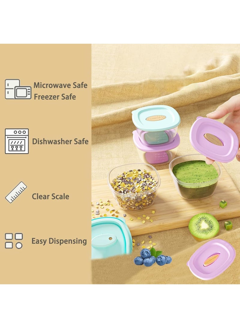 Excefore Small Containers with Lids Plastic, Baby Porridge Storage Container with Lid, 8-Pack 4 oz Leak-Proof Baby Food Container, Microwave and Dishwasher Safe Baby Food Storage - Image 4