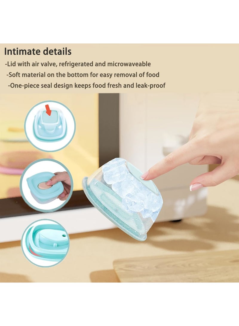 Excefore Small Containers with Lids Plastic, Baby Porridge Storage Container with Lid, 8-Pack 4 oz Leak-Proof Baby Food Container, Microwave and Dishwasher Safe Baby Food Storage - Image 2