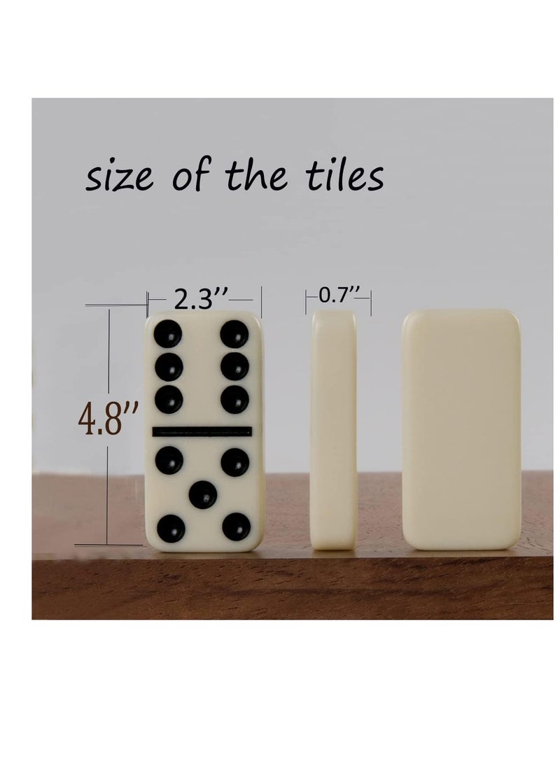 Dominoes Set - Double 6 Ivory Tiles, Classic Family Game in Cloth Storage Case (28Pieces)  - Image 2