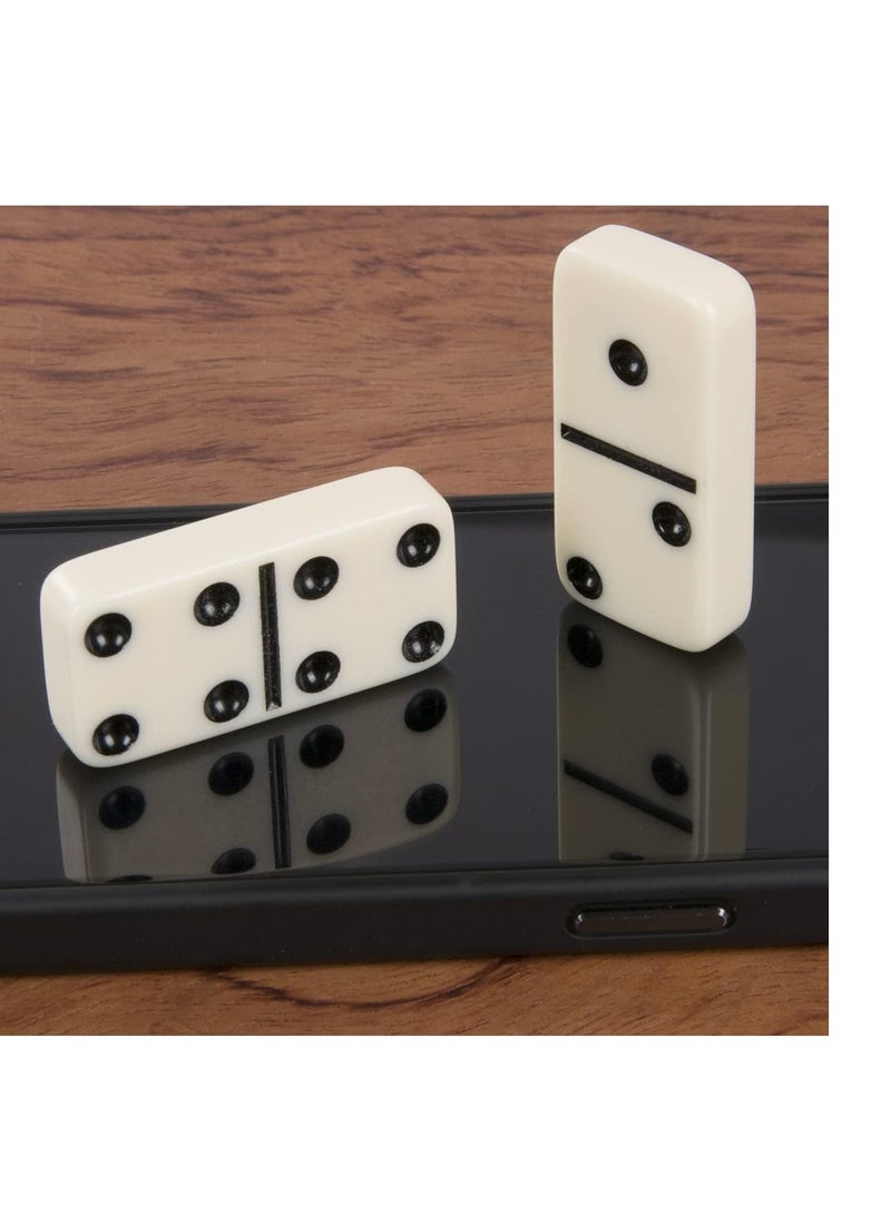Dominoes Set - Double 6 Ivory Tiles, Classic Family Game in Cloth Storage Case (28Pieces)  - Image 3