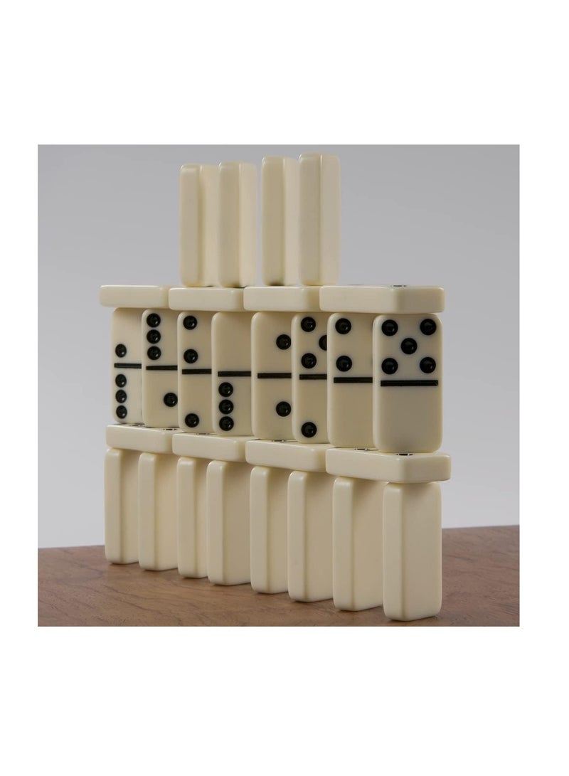 Dominoes Set - Double 6 Ivory Tiles, Classic Family Game in Cloth Storage Case (28Pieces)  - Image 4