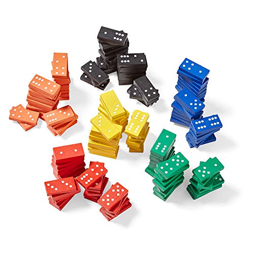 hand2mind Wooden Dominoes Set for Kids, Double Six Dominoes for Toppling, Bulk Domino Blocks, Montessori Math Manipulatives, Kids Dominoes Classroom Set, Kindergarten Learning Games (6 Sets of 28) - Image 1