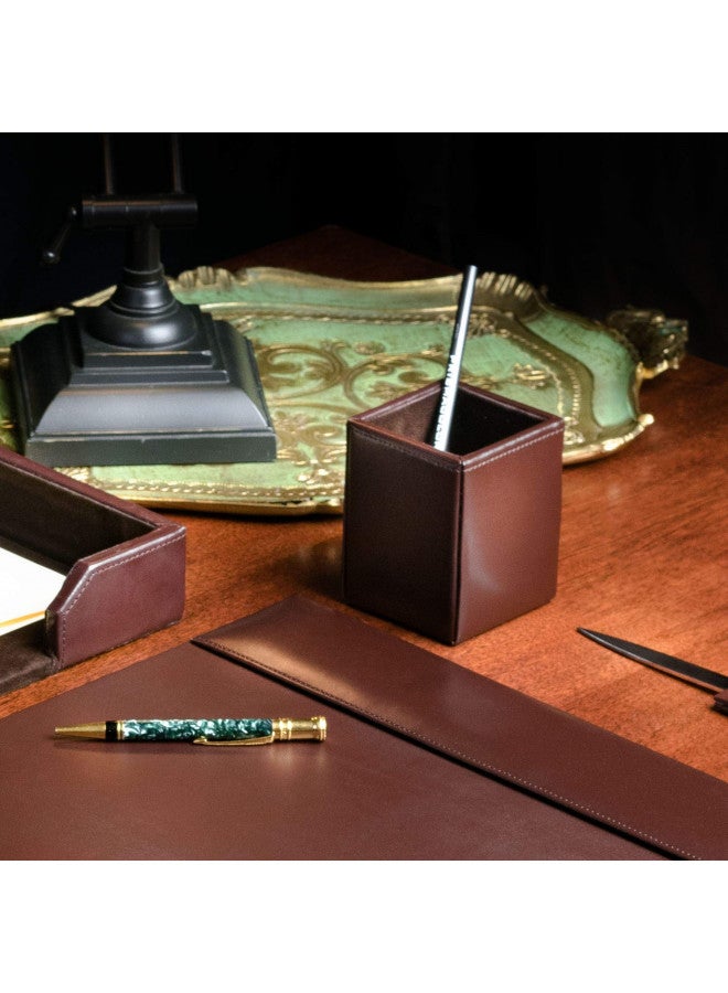 Dacasso حافظة دكاسو الفاخرة للأقلام، ملحقات المكتب، كوب أقلام من الجلد الملتصق، بني - Image 4