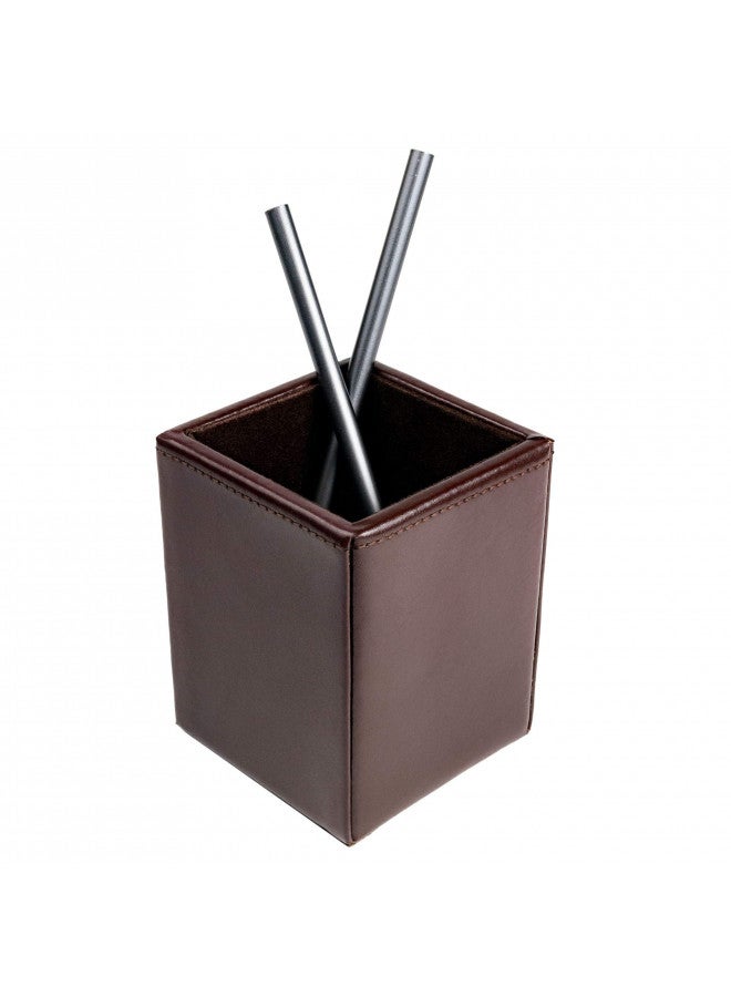 Dacasso حافظة دكاسو الفاخرة للأقلام، ملحقات المكتب، كوب أقلام من الجلد الملتصق، بني - Image 1