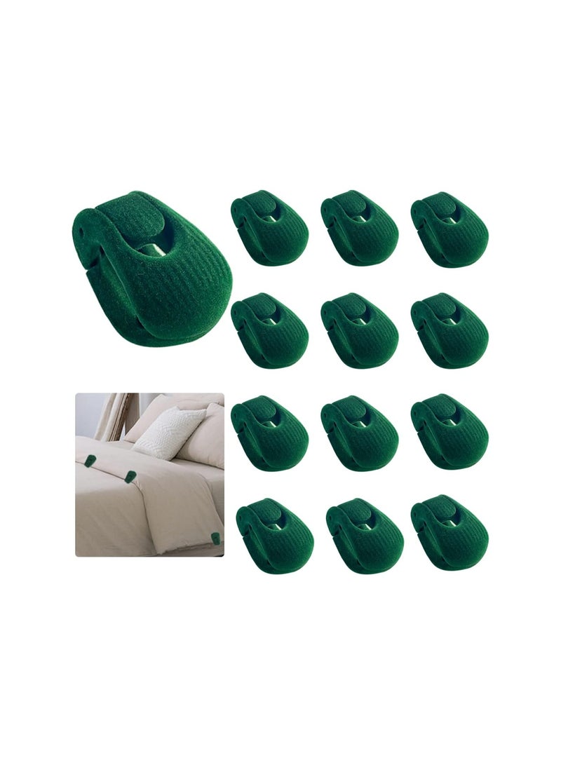 12PCS Shell-Shaped Duvet Clips, Non-Slip Flocked Fabric Bed Sheet Grippers, Adjustable Two-Position Duvet Cover Clips, Easy to Secure Sheets and Prevent Shifting. - Image 1