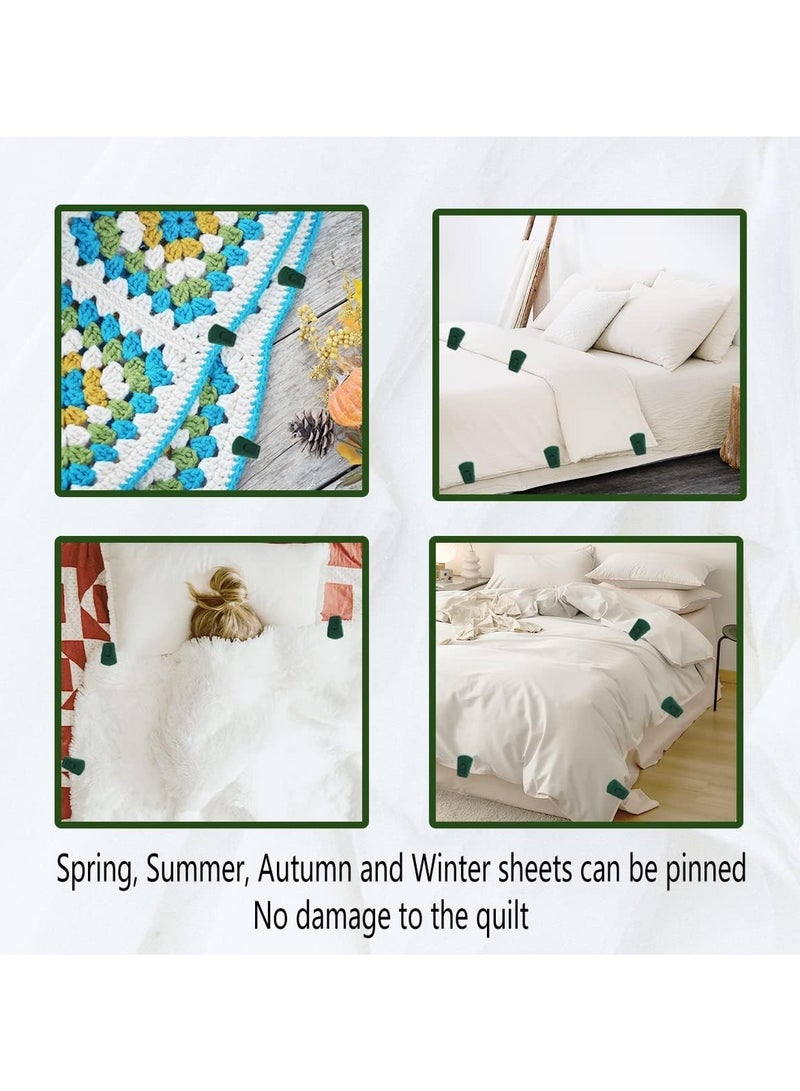 12PCS Shell-Shaped Duvet Clips, Non-Slip Flocked Fabric Bed Sheet Grippers, Adjustable Two-Position Duvet Cover Clips, Easy to Secure Sheets and Prevent Shifting. - Image 4