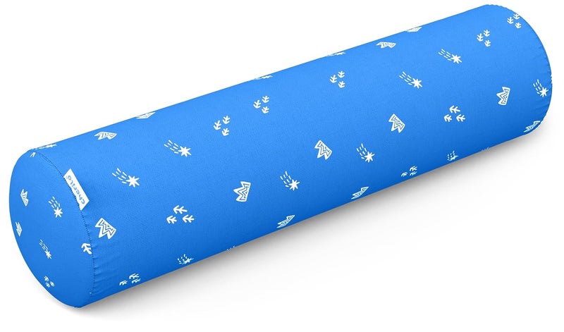 Cherilo Cherilo Memory Foam Soft Baby Bolster Pillow Cushion for Side Support Neck Support with Removable Washable Cover Blue - Image 1