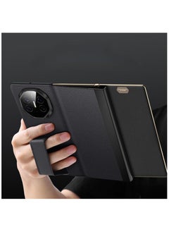 جنرال حافظة جلدية متوافقة مع Huawei Mate XT، مزودة بحامل مدمج لليد، مقاومة للصدمات والسقوط، مع نافذة ذكية للتنبيه والتوقف التلقائي.  - Image 2