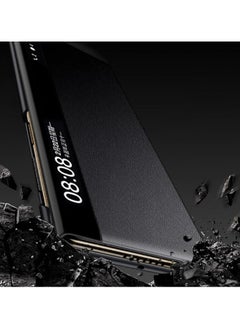 جنرال حافظة جلدية متوافقة مع Huawei Mate XT، مزودة بحامل مدمج لليد، مقاومة للصدمات والسقوط، مع نافذة ذكية للتنبيه والتوقف التلقائي.  - Image 5