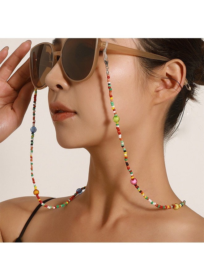 Beaded Eyeglass Chain, Relieve Ear Pressure Acrylic Bead Face Mask Strap, Anti Lost Glasses Chains (Color)