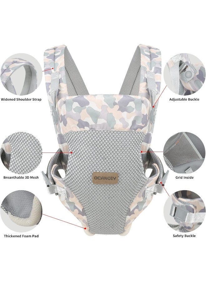 Ocanoiy Ocanoiy Baby Carrier Wrap, Ergonomic Front Carrier for Baby Infant Carrier All Carry Position Front and Back Face-in Face-Out Holder Baby Kangaroo Carrier for Toddler  - Image 3