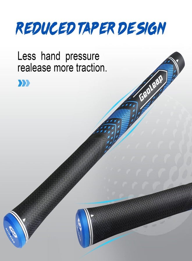 Geoleap Golf Grips Set of 13- Soft Golf Club Grips,Reduce Taper Design Provides High Traction and Performance,13 Grips with 15 Tapes and 13 Grips with All Repair Kits for Choice. (Standard, Black - Image 2