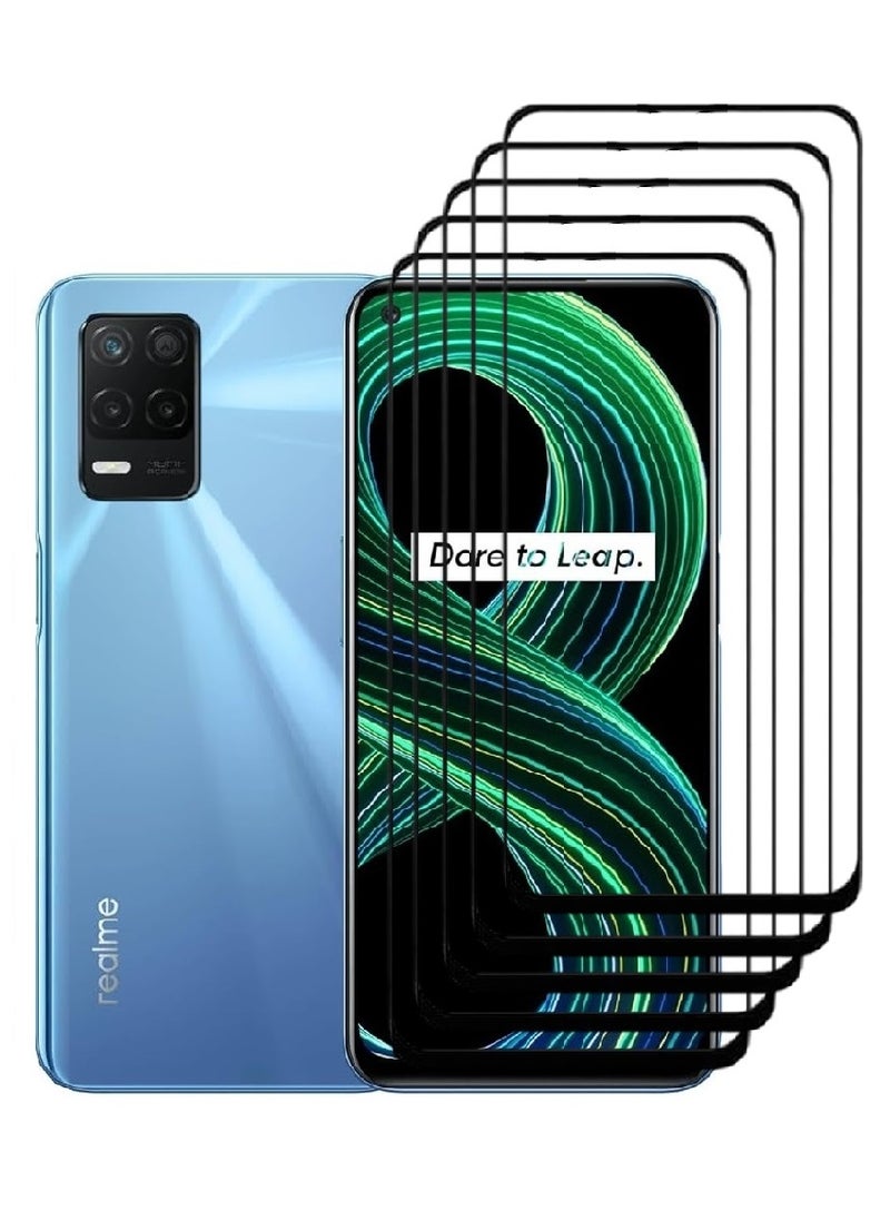 AINA 5 Pieces Tempered Glass Screen Protector 5D Designed For Realme 8 5G Full Glue Edge to Edge Full Screen Coverage And Bubble Free - Image 1