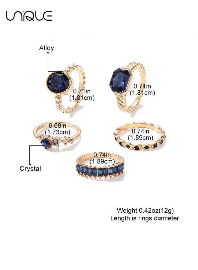 Unique Ring Set - Crystal Ring - Vintage Diamond Rings  - Oval Rings - Women's Girls Jewelry - Image 2