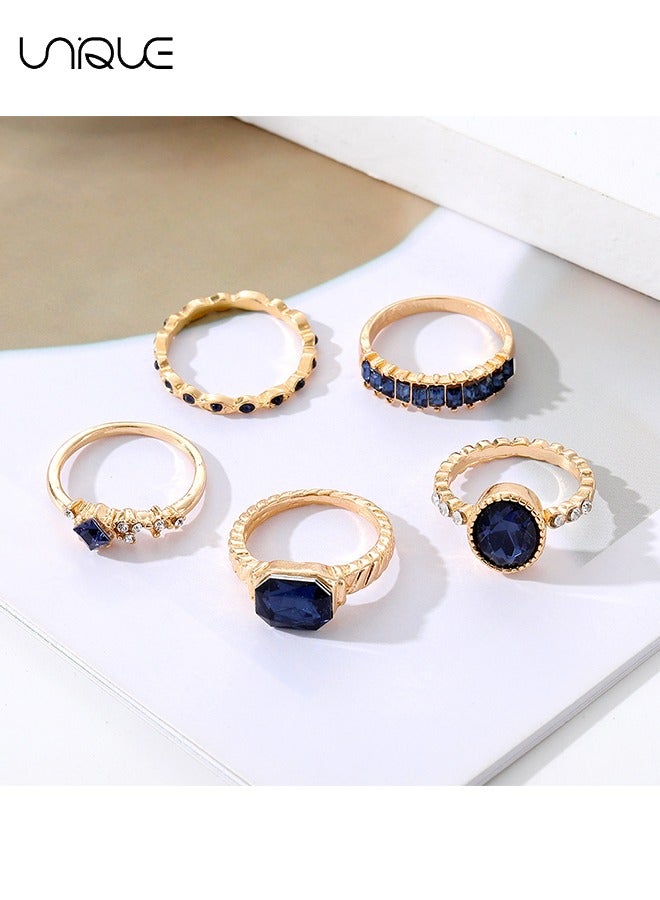 Unique Ring Set - Crystal Ring - Vintage Diamond Rings  - Oval Rings - Women's Girls Jewelry - Image 3