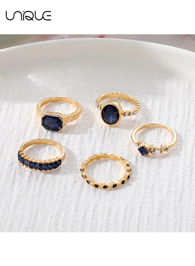 Unique Ring Set - Crystal Ring - Vintage Diamond Rings  - Oval Rings - Women's Girls Jewelry - Image 4