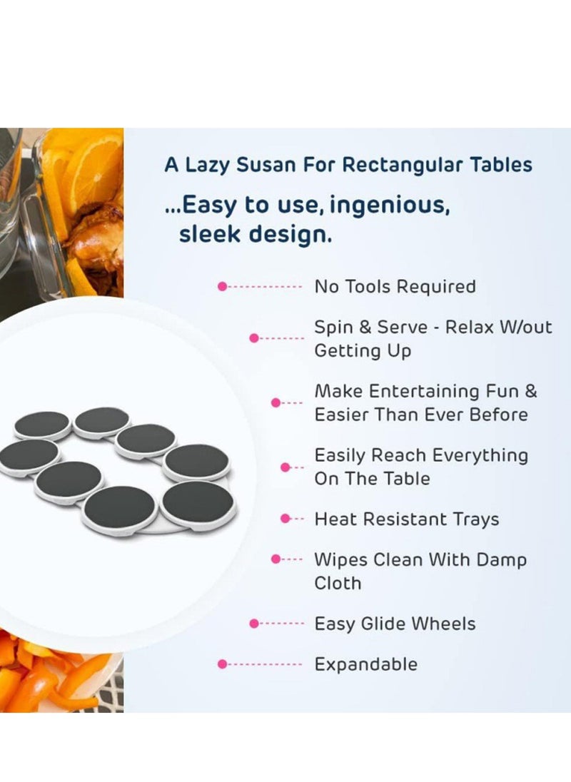 Generic - Lazy Susan Revolving Serving Tray - 8-Compartment Rotating Tabletop Organizer - Perfect for Dining Tables and Entertainment - Image 1