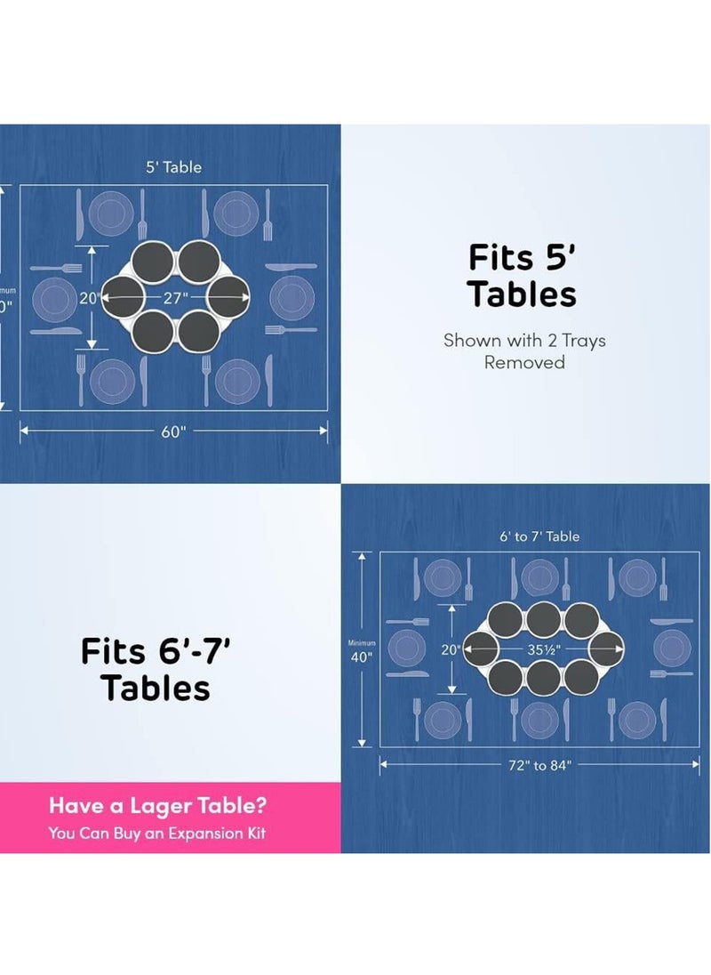 Generic - Lazy Susan Revolving Serving Tray - 8-Compartment Rotating Tabletop Organizer - Perfect for Dining Tables and Entertainment - Image 1