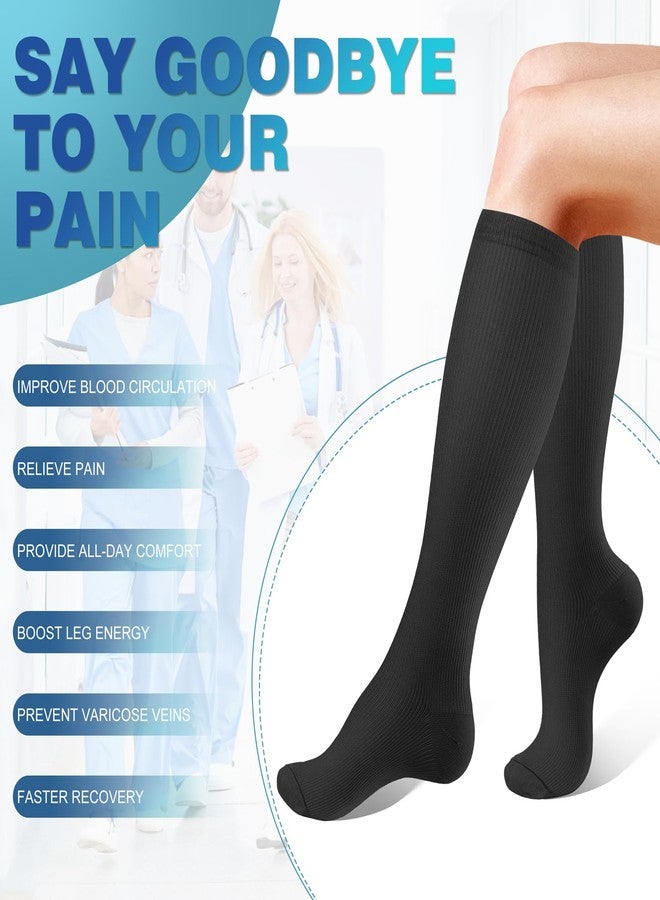 cerpite Compression Socks for Women & Men Circulation 8 Pairs Compression Socks 20-30 mmhg Best for Running,Nurse,Travel - Image 3