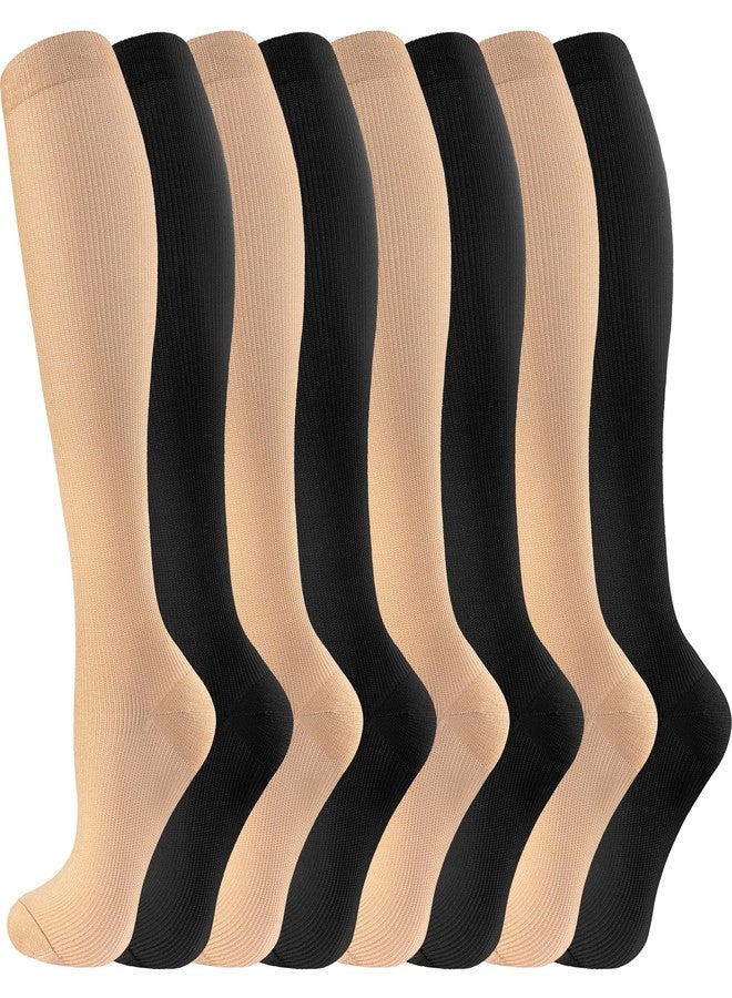 cerpite Compression Socks for Women & Men Circulation 8 Pairs Compression Socks 20-30 mmhg Best for Running,Nurse,Travel - Image 1