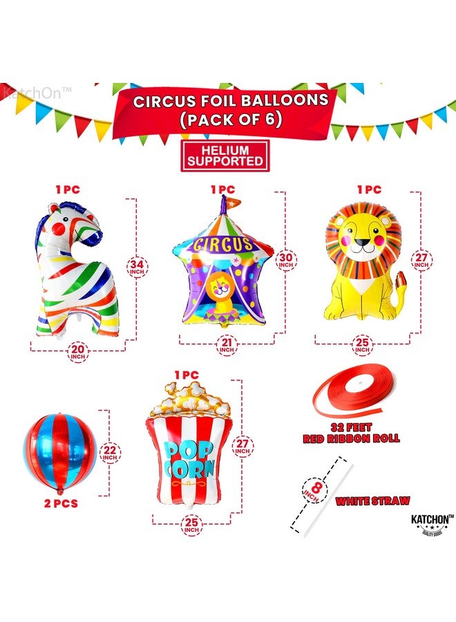 KatchOn, Circus Balloons for Carnival Decorations - Pack of 6 | Carnival Balloons for Carnival Party Decorations | Popcorn balloons, Circus Theme Party decorations - Image 2