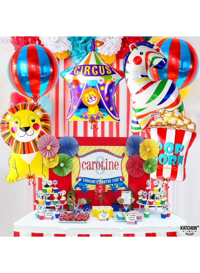 KatchOn, Circus Balloons for Carnival Decorations - Pack of 6 | Carnival Balloons for Carnival Party Decorations | Popcorn balloons, Circus Theme Party decorations - Image 3
