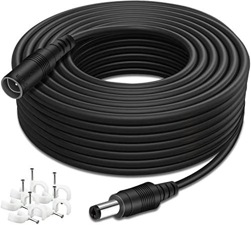 WILDHD DC Power Extension Cable 33ft, 2.1mm x 5.5mm Plug Compatible with 12V DC Adapter Cord for CCTV Security Camera, IP Camera, Standalone DVR (33ft Black) - Image 1