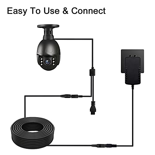 WILDHD DC Power Extension Cable 33ft, 2.1mm x 5.5mm Plug Compatible with 12V DC Adapter Cord for CCTV Security Camera, IP Camera, Standalone DVR (33ft Black) - Image 5
