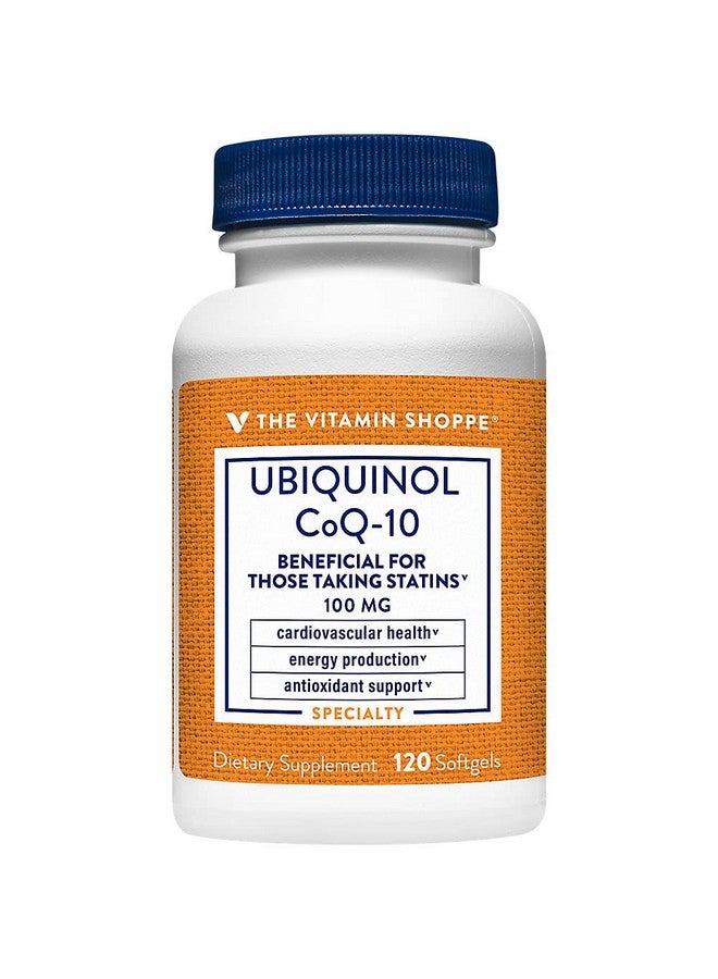 The Vitamin Shoppe Ubiquinol CoQ-10 100mg - Beneficial for Those Taking Statins - Supports Heart & Cellular Health and Healthy Energy Production, Essential Antioxidant - Once Daily (120 Softgels) - Image 2