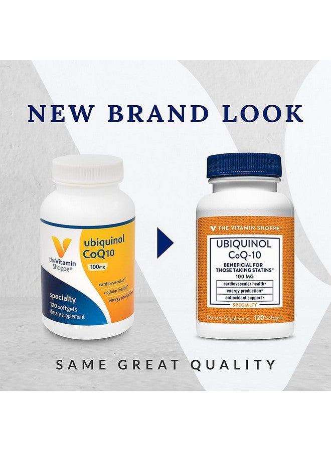 The Vitamin Shoppe Ubiquinol CoQ-10 100mg - Beneficial for Those Taking Statins - Supports Heart & Cellular Health and Healthy Energy Production, Essential Antioxidant - Once Daily (120 Softgels) - Image 3