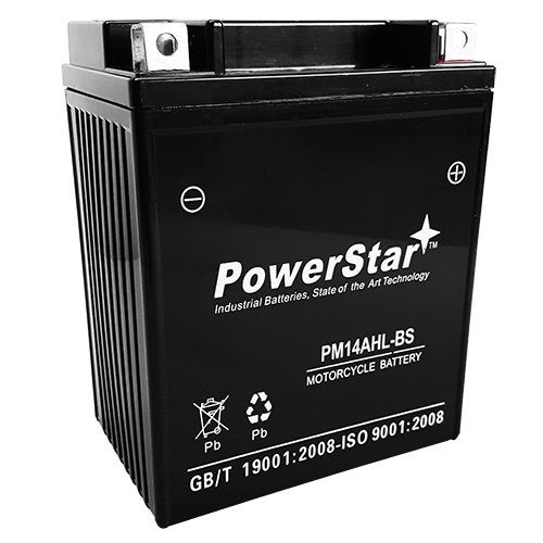 Powerstar 14AHL-BS Powersports Battery - Replaces: ETX15L, YTX14AHL-BS, GTX14AHL-BS - Image 1