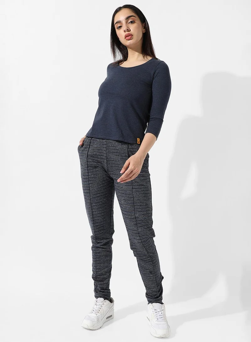 كامبوس سوترا Women's Solid Navy Blue Top