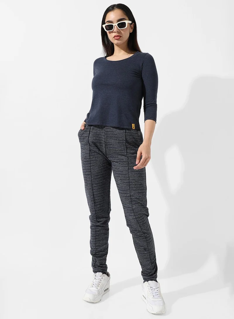كامبوس سوترا Women's Solid Navy Blue Top