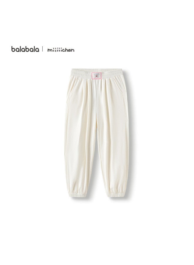 Balabala Girls Pants Kids Casual Trousers 2025 Summer Wear Long Pants Mosquito-proof Cool Comfortable Loose Fit Exquisite - Image 2