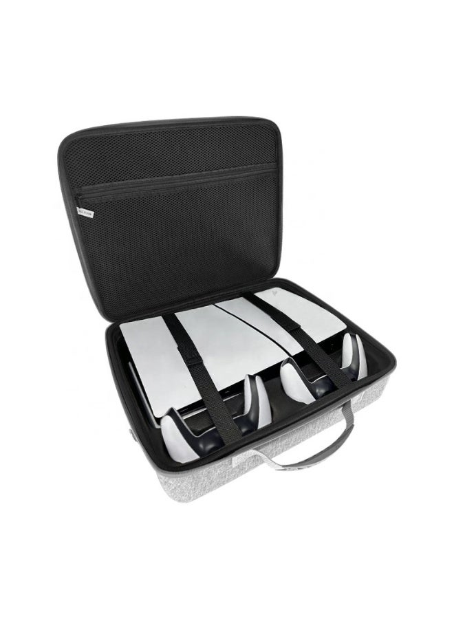 Meetion New PS5 Slim Carrying Case for PS5 Slim, Protective Hard Shell Console Case - Travel Storage Bag for Playstation 5 Digital Edition with Customizable Interior for PS5 Slim Game Consoles/Controllers/Headset (Gray) - Image 2