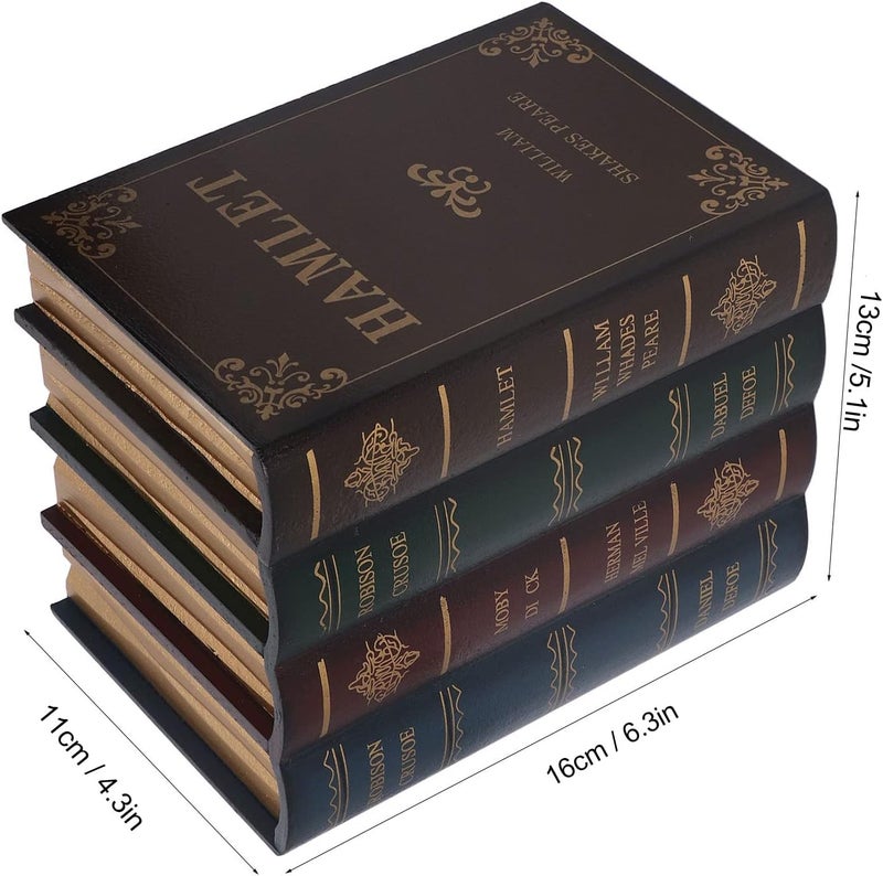 Decorative Vintage Book Shaped Trinket Storage Box, Torage Function Density Board Decorative Book Notebook Model for Room Bedroom Library Decor (Small) - Image 4