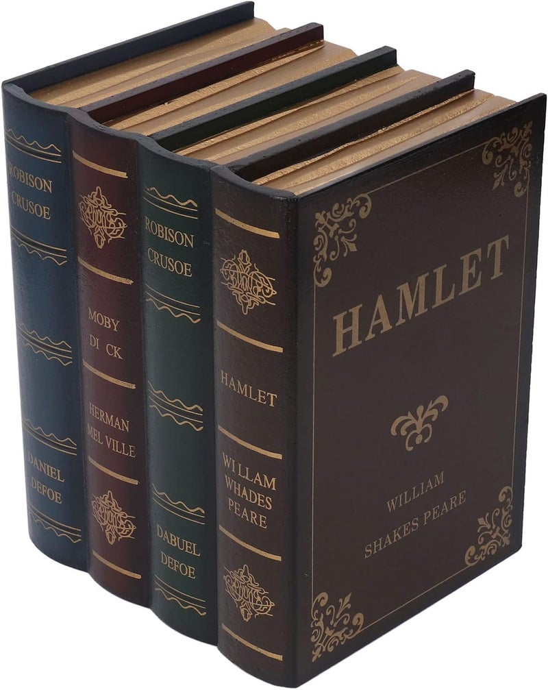 Decorative Vintage Book Shaped Trinket Storage Box, Torage Function Density Board Decorative Book Notebook Model for Room Bedroom Library Decor (Small) - Image 1