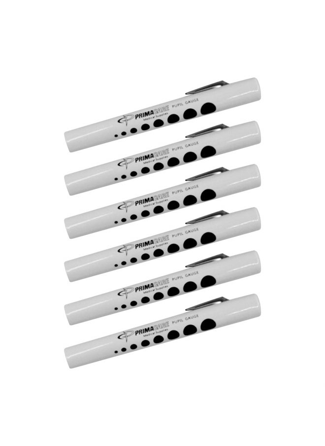 PRIMACARE DL-9223 Pack of 6 Disposable Diagnostic Penlight with Imprinted Pupil Gauge, Lightweight and Moulded Plastic Body Medical Pen Light for Nurse, Student, Doctors EMT, White  - Image 1