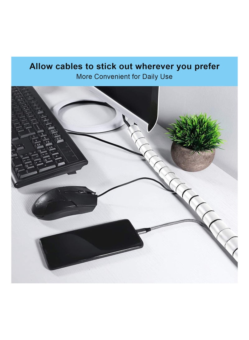 SYOSI 5M Spiral Wrap Cable Tube Cutable Flexible Cable Tidy Tube Cord Protector Cable Organizer for TV PC Wire Manage and Organize (22mm, Grey) - Image 4