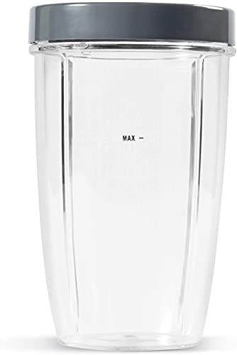 BeenTool Nutribullet Blender 24 Ounce Tall Cup with Standard Lip Ring Compatible with Nutribullet Replacement Parts 24 oz for NutriBullet 600W and 900W ClearGray 
