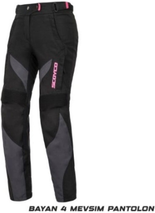 Ebakbak - Motorcycle Women's Trousers Protective 4 Seasons Maxdura Fabric Women Motor Pants Black Pink - Image 1